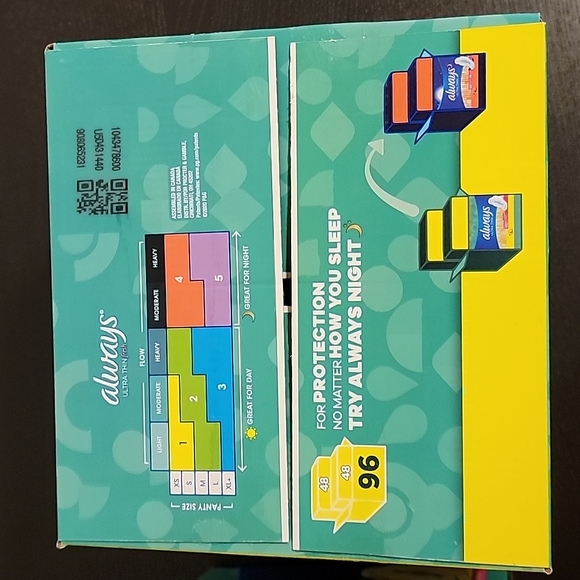 192 Count Always Ultra Thin Maxi 2 boxes of 96= 12 mths protection $65 value - Picture 5 of 7